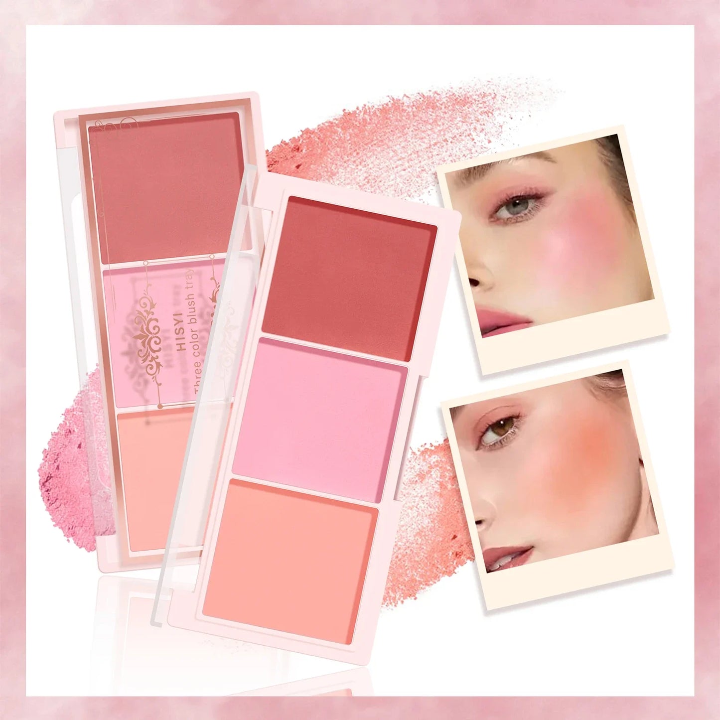 3-Color Cheek Red Plate Nude Makeup Natural Matte