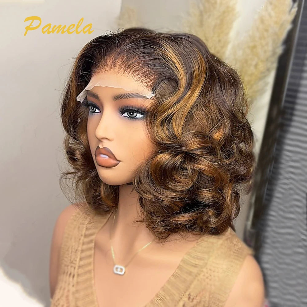 Blonde Short Bob 4x4 Glueless Hu