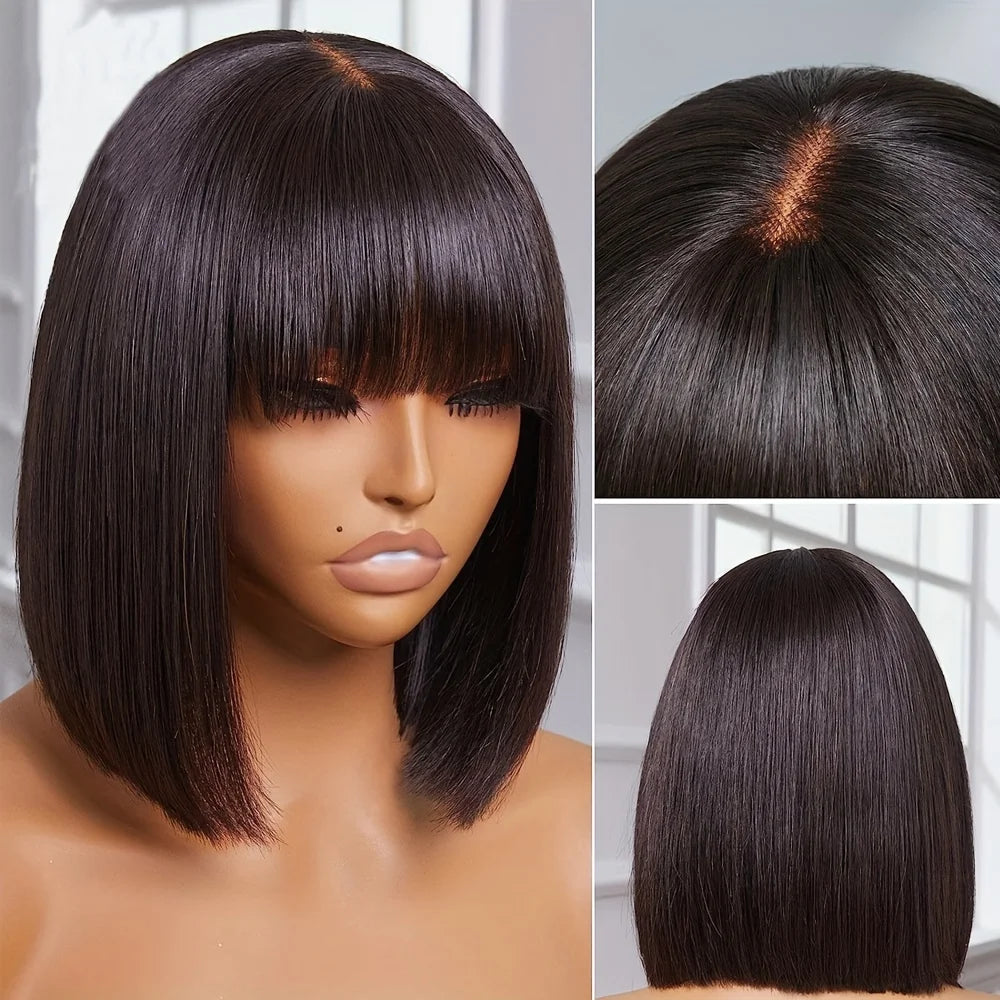 Choice Short Bob Wig Bone Straight 100% Human Hair