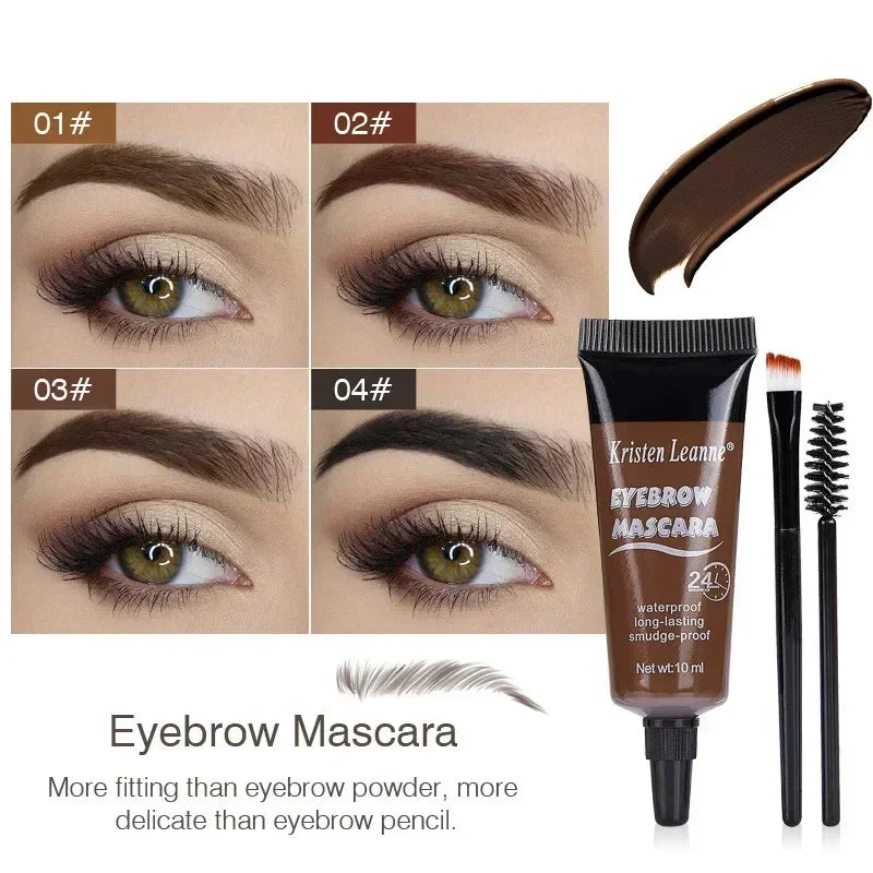 Natural 6 Colors Liquid Dyeing Eyebrow Cream Set Waterproof Durable Brown Tint Eyebrow Henna Mascara Eyebrows Paint Makeup
