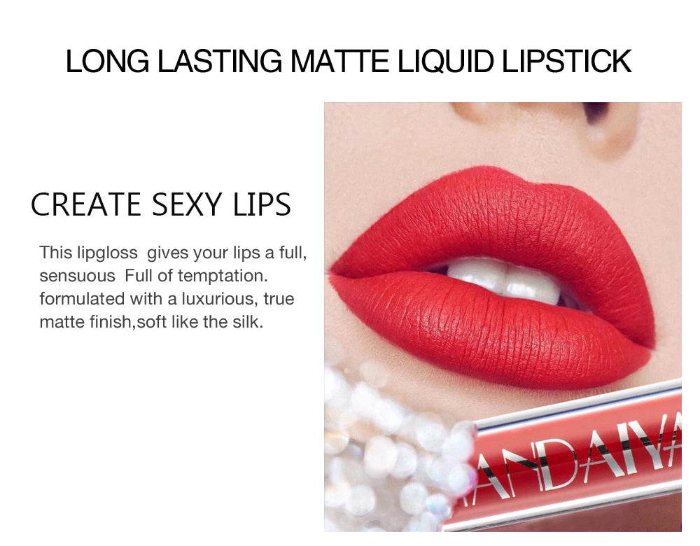 Set of 6 NonStick Cup Liquid lipstick , Long-Lasting Lip