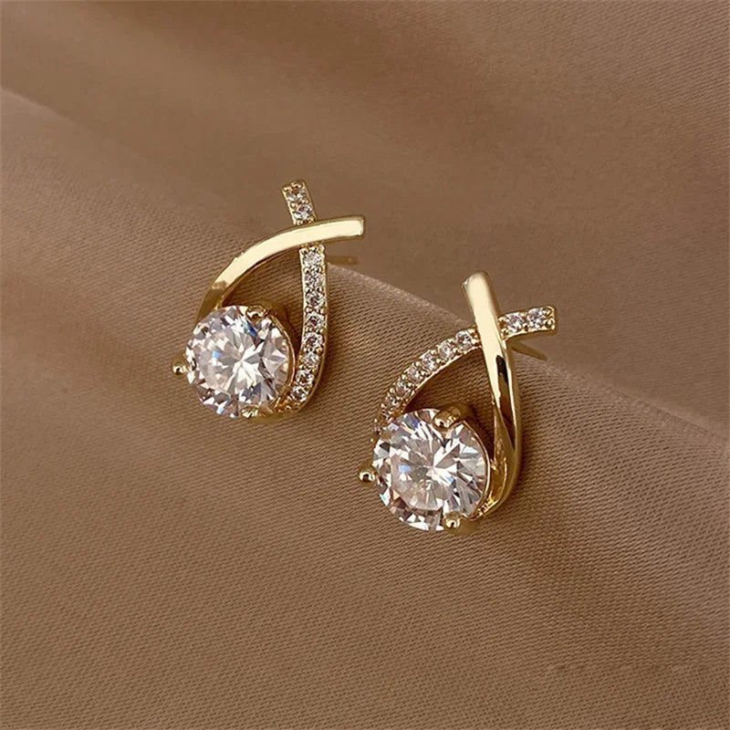 1Pair New Fashion Cross Stud Earrings for Women