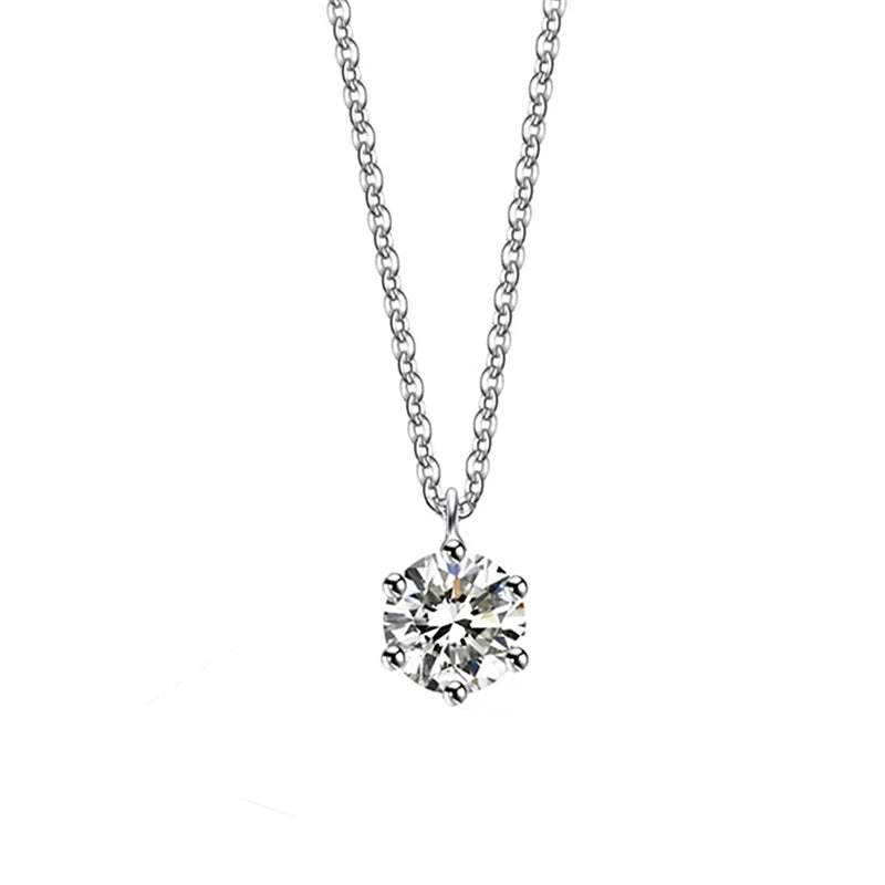 Hot 925 Sterling Silver Plated Necklace Versatile Single Sparkling