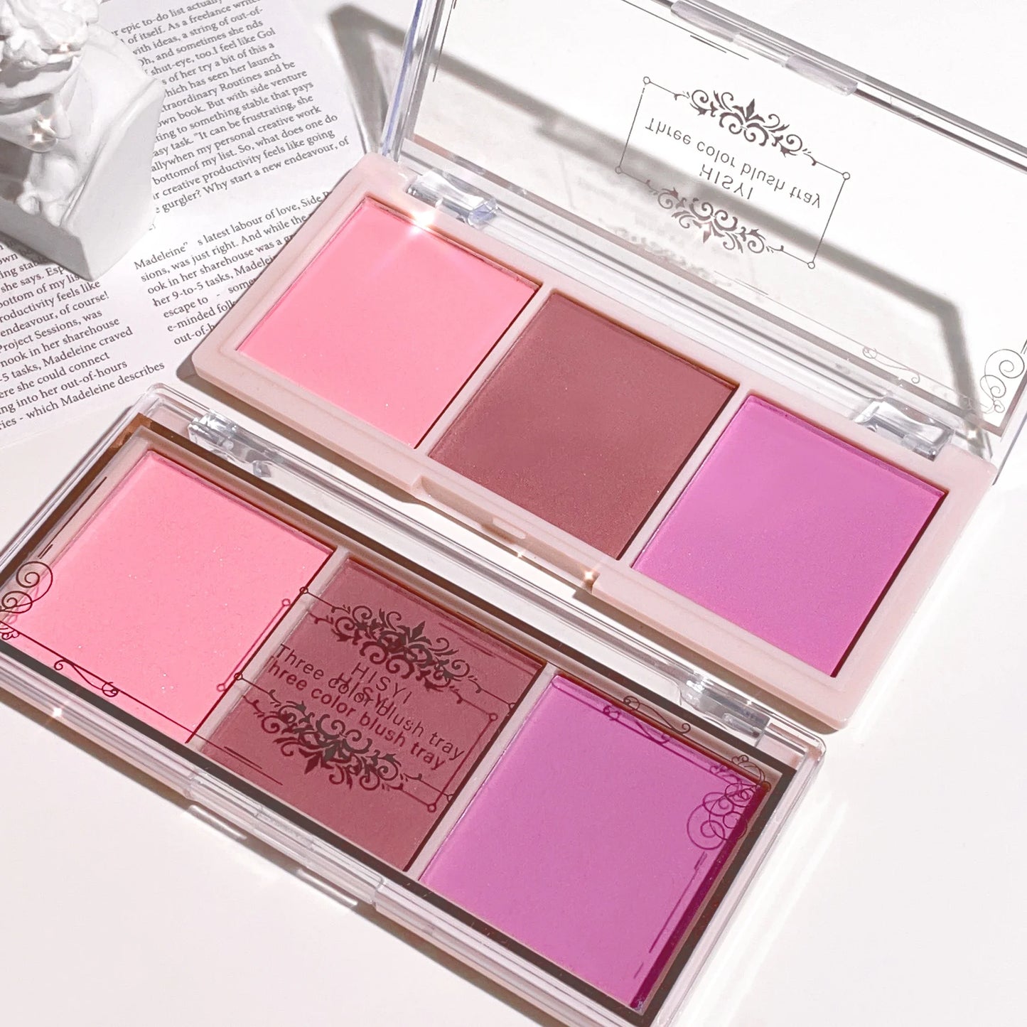 3-Color Cheek Red Plate Nude Makeup Natural Matte
