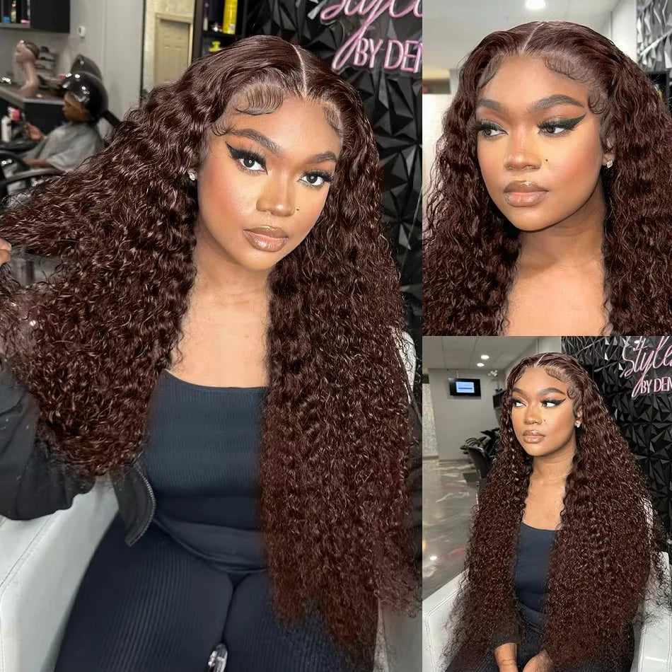 Curly Wigs Lace Front Wig Chocolate Brown