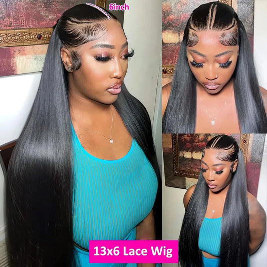 Glueless Bone Straight 4X4 Hd Lace Frontal Wig 13X6 13X4 Black Lace Front Wig Human Hair