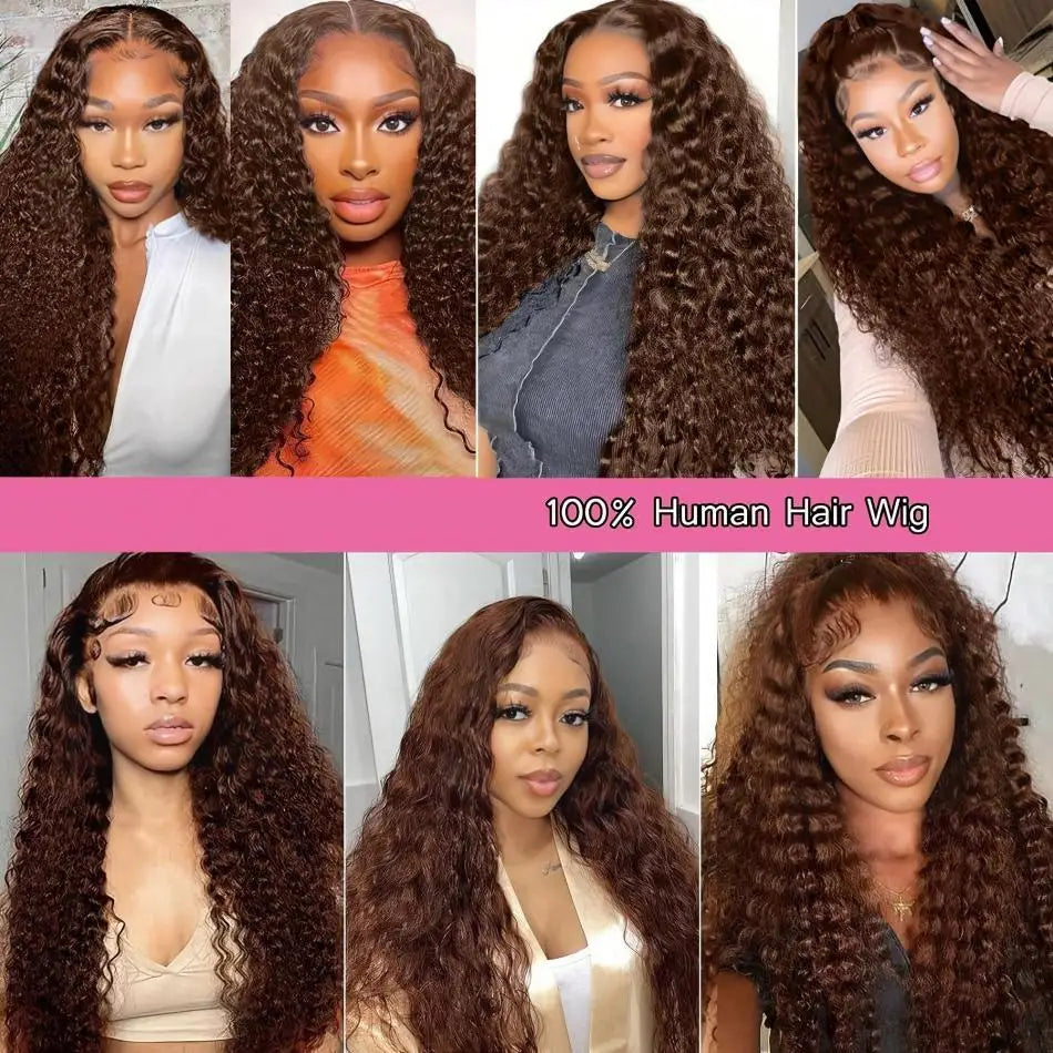Curly Wigs Lace Front Wig Chocolate Brown