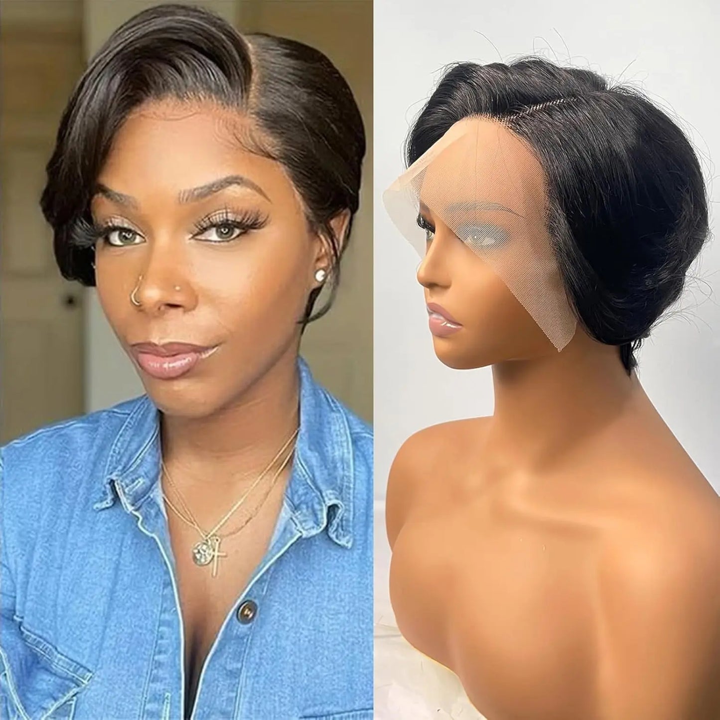 Straight Pixie Cut Human Hair Wig Short