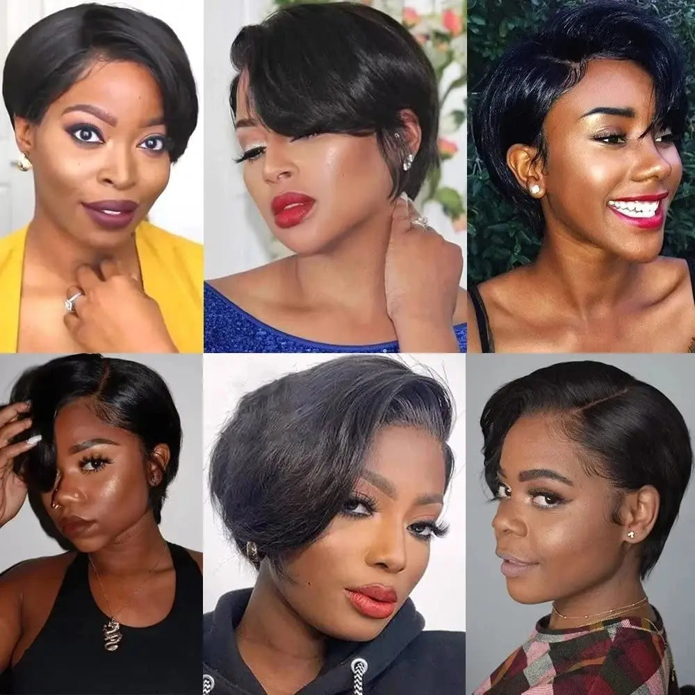 Straight Pixie Cut Human Hair Wig Short