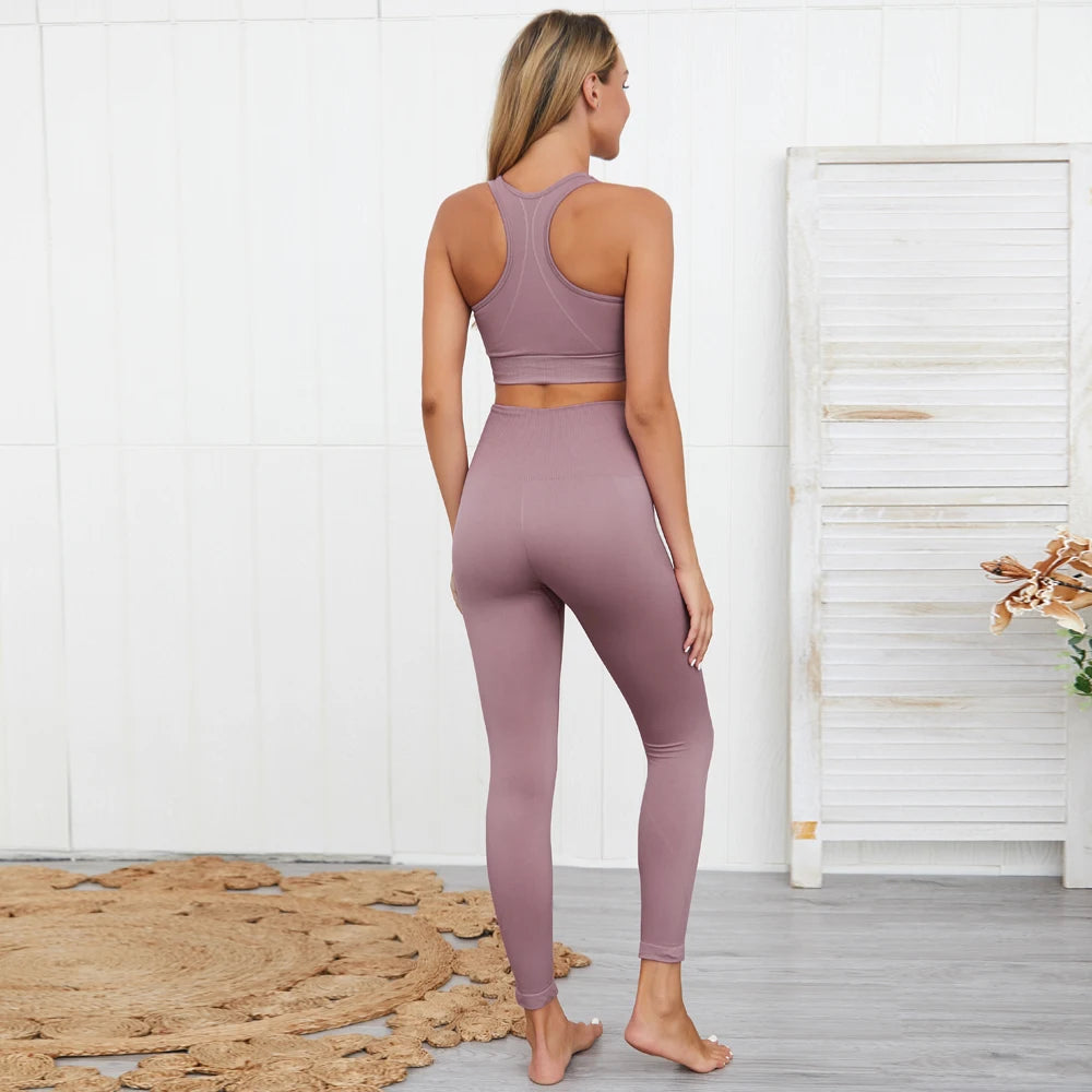 2022 Seamless Yoga Set Workout Clothes for Women Sport Set Outfit