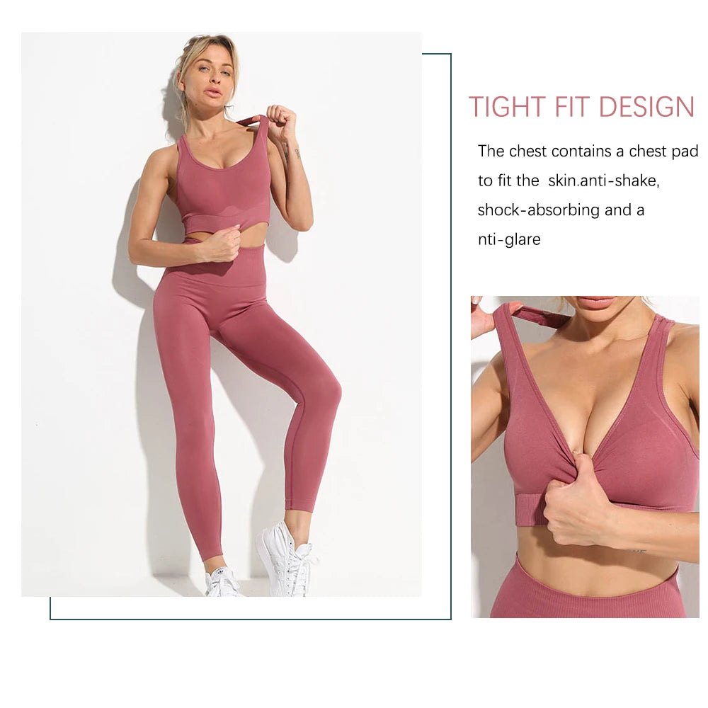 2022 Seamless Yoga Set Workout Clothes for Women Sport Set Outfit