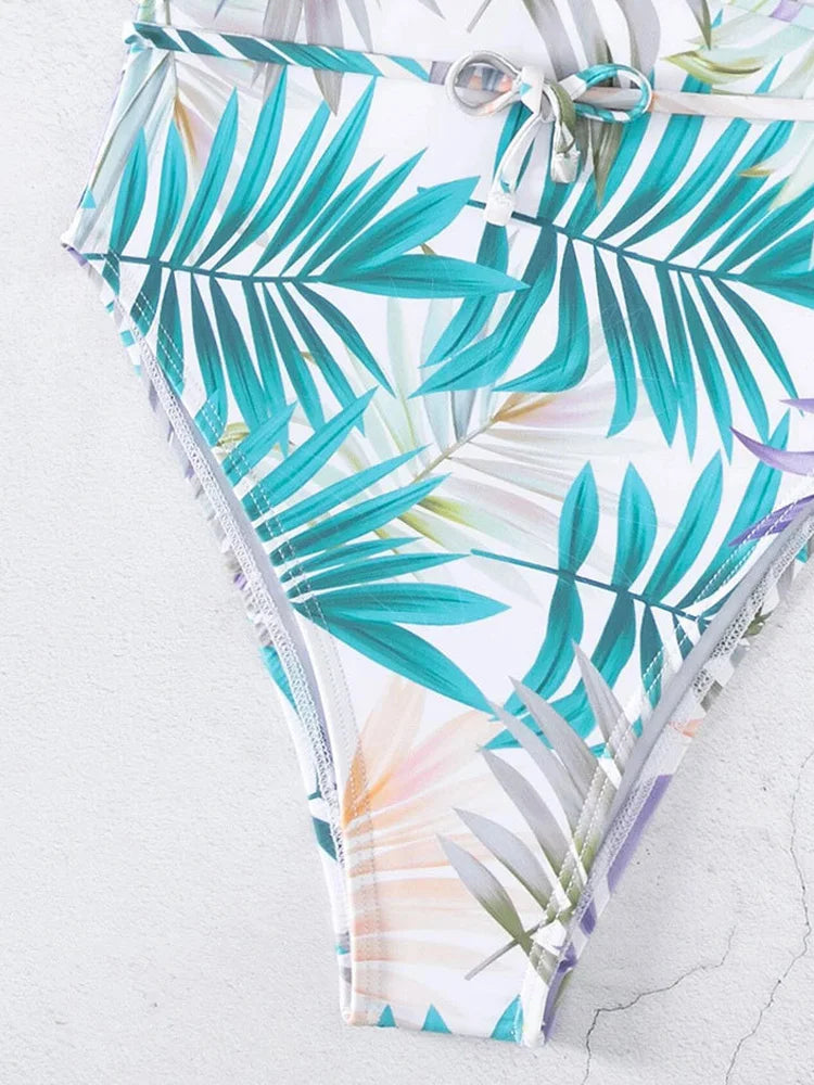 2025 Sexy Print Deep V Swimwear