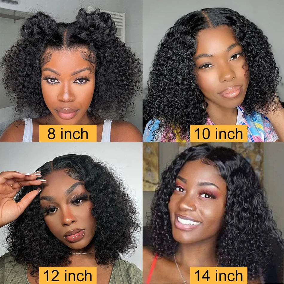 Kinky Curly Bob Cheap Wig Lace Frontal Human