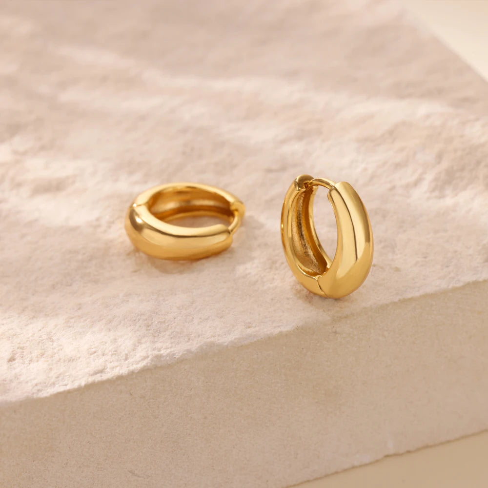 Classic Hoop Earrings for Women Chunky