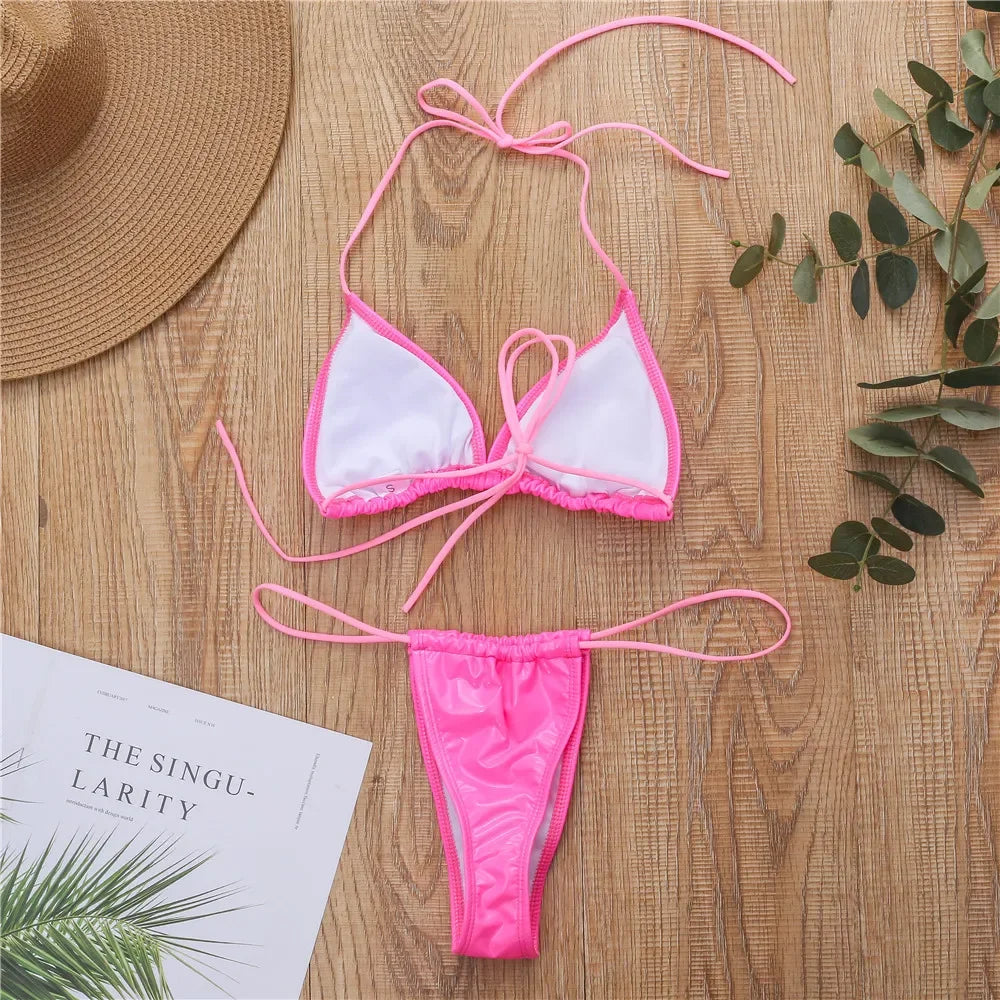 Shiny PU Mini Micro Bikini 2025