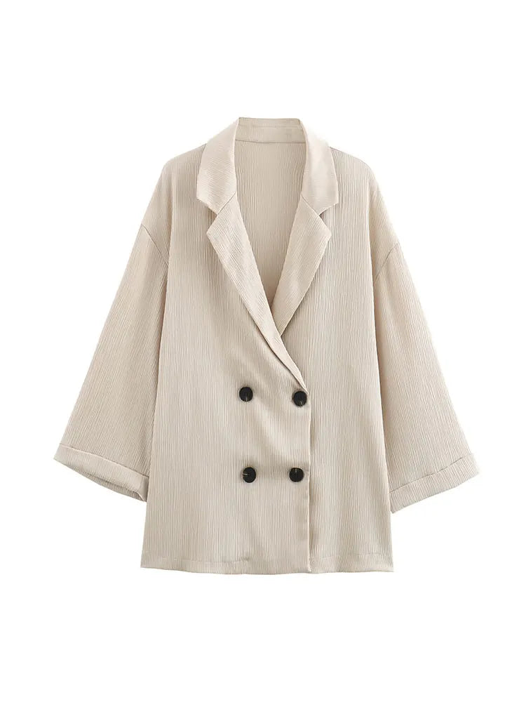 2024 Autumn Women Casual Blazer Coat Pants Set Long Sleeve