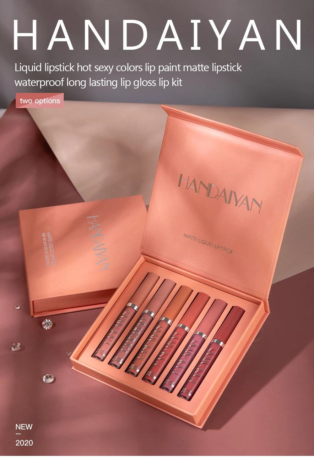 Set of 6 NonStick Cup Liquid lipstick , Long-Lasting Lip