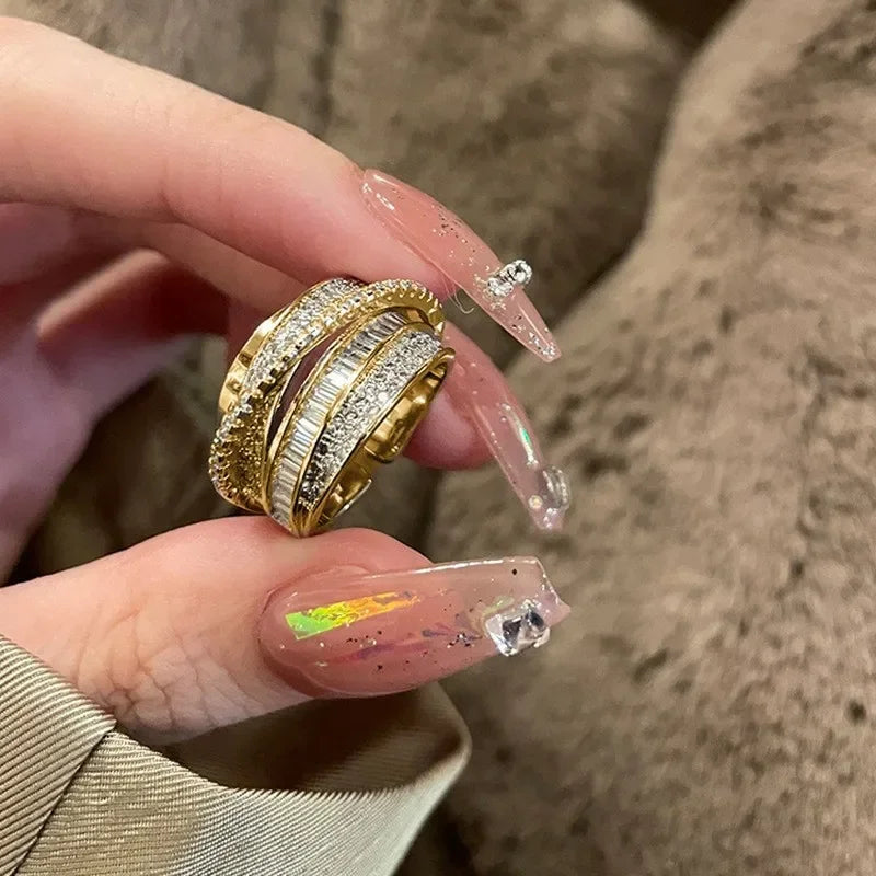 Rhinestone Ring Multi-layer Winding Rings For Women