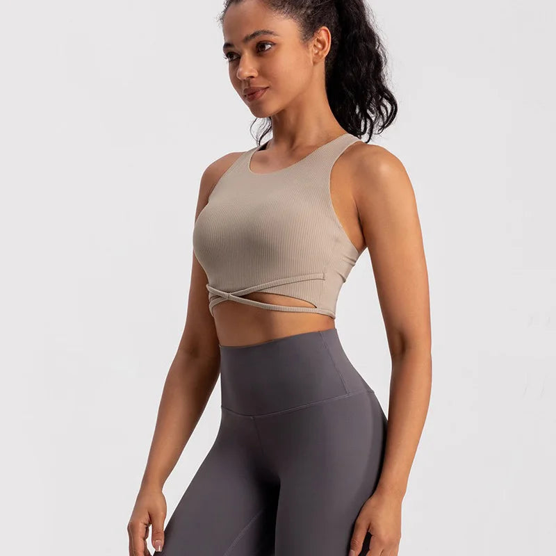 Yoga Tank Top Ribbed Fitness Yoga Underwear Women's Sports