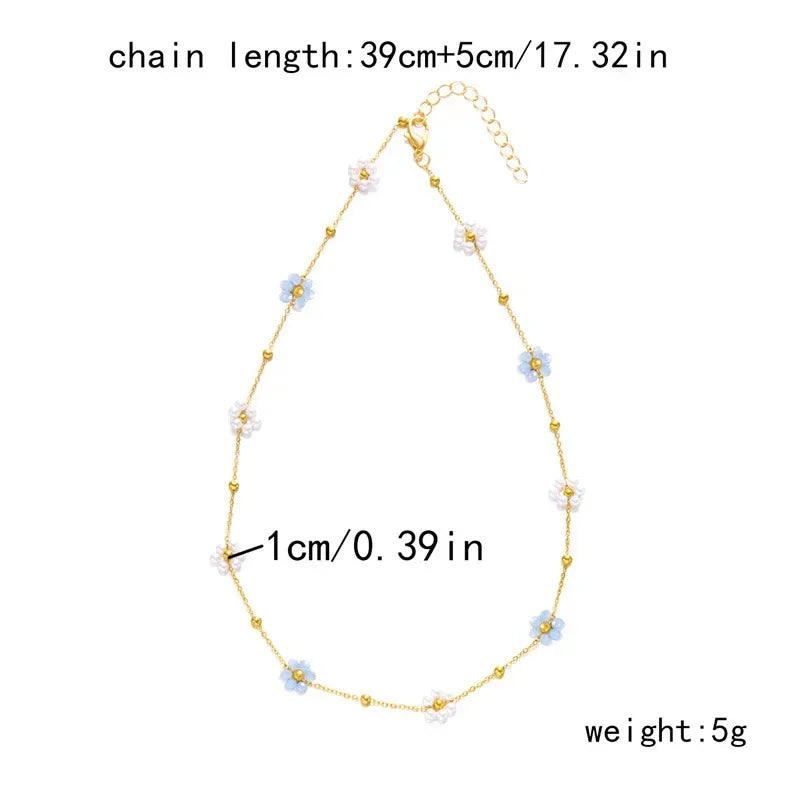 Sweet Cute Crystal Imitation Pearl Flower Bracelets
