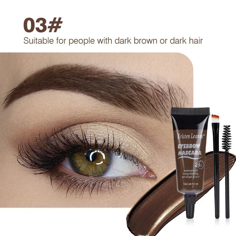 Natural 6 Colors Liquid Dyeing Eyebrow Cream Set Waterproof Durable Brown Tint Eyebrow Henna Mascara Eyebrows Paint Makeup