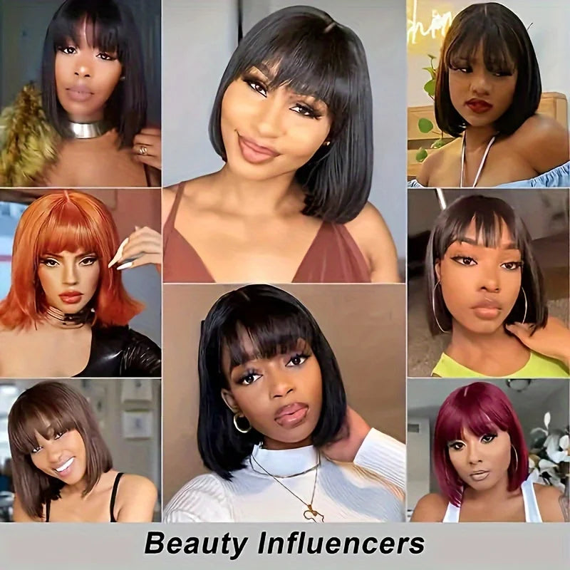 Choice Short Bob Wig Bone Straight 100% Human Hair