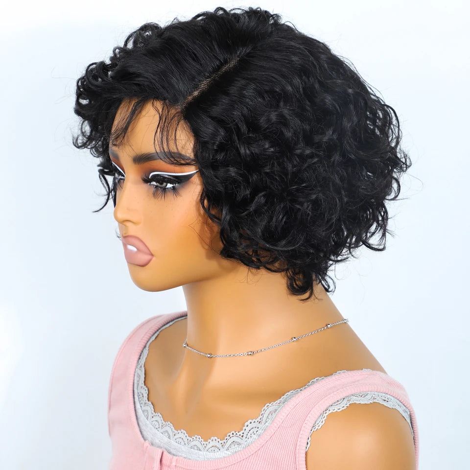 Sleek Bodywave Human Hair Wigs For Women Short Pixie
