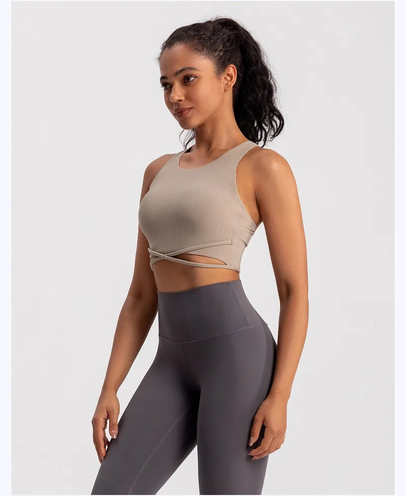 Yoga Tank Top Ribbed Fitness Yoga Underwear Women's Sports