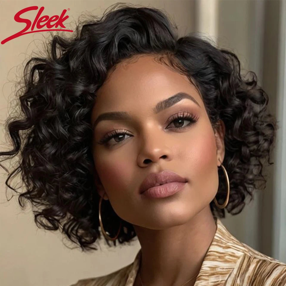 Sleek Bodywave Human Hair Wigs For Women Short Pixie