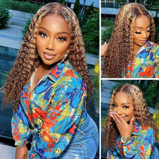 5x5 Lace Human Hair Wigs 36 Inch Highlight
