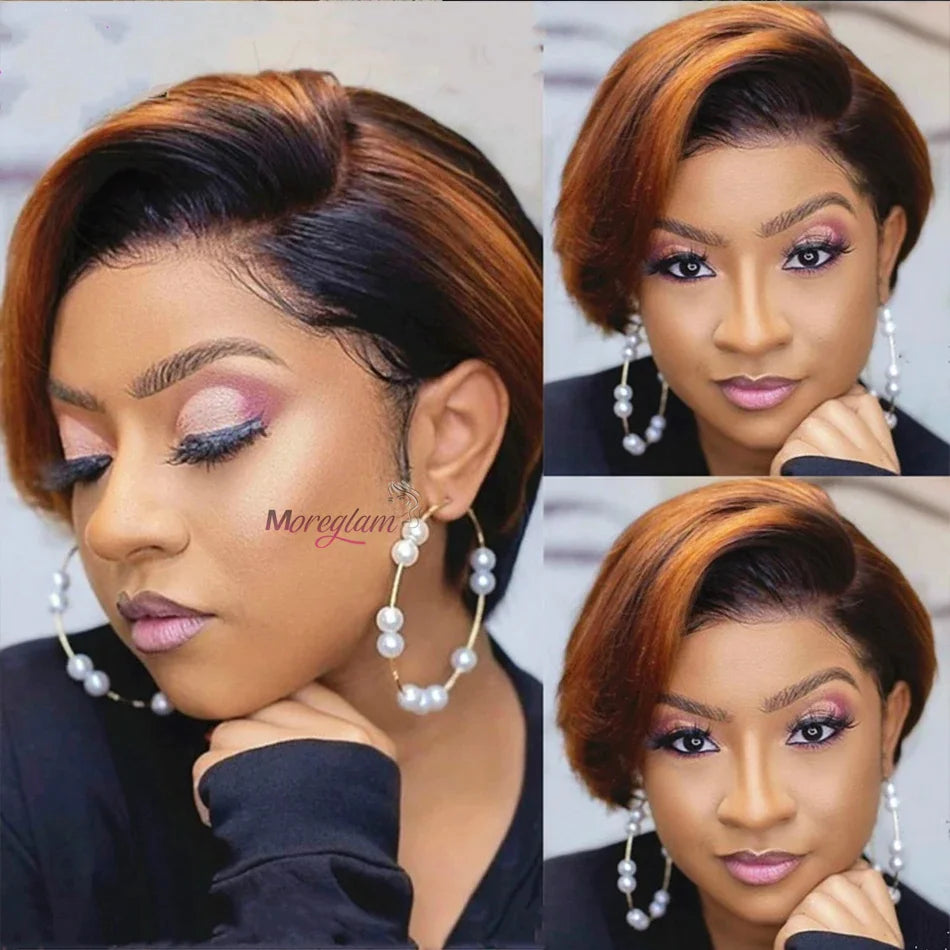 1B 30 Blonde Short Bob Pixie Cut Wig