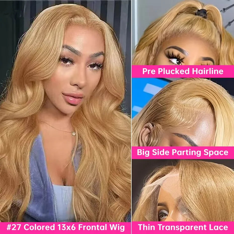 Honey Blond Body Wave 13x4 Lace Frontal