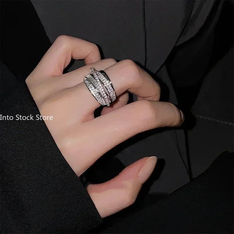 Rhinestone Ring Multi-layer Winding Rings For Women