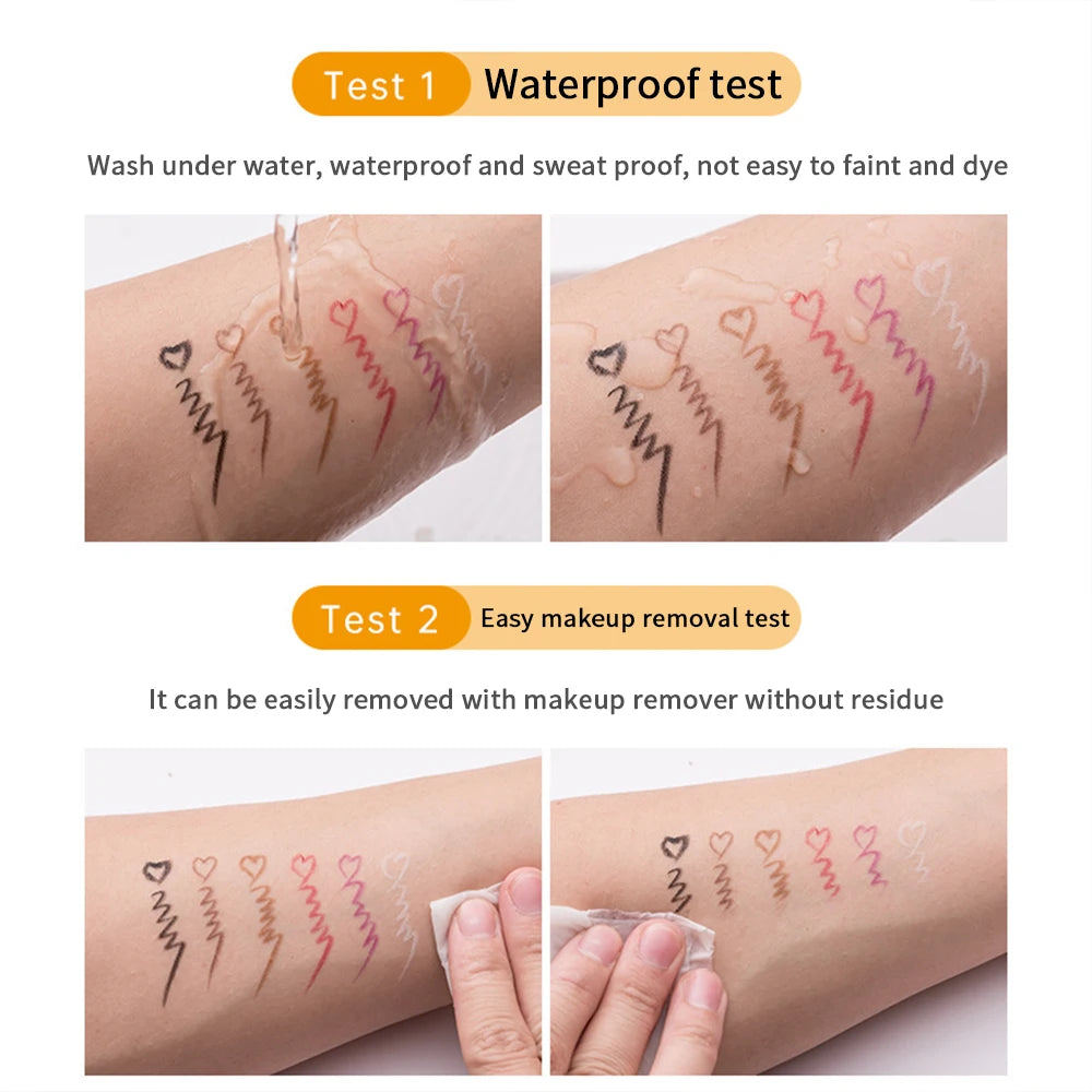 Waterproof Eyeliner Pen Smooth Matte Black Brown