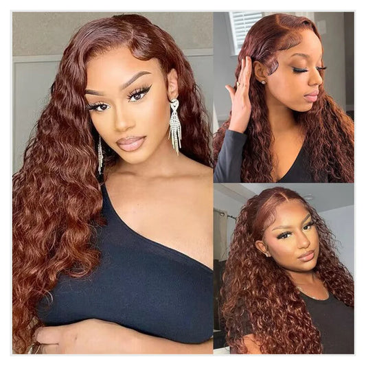 13x6 Hd Colored Copper Ginger Curly Lace Frontal