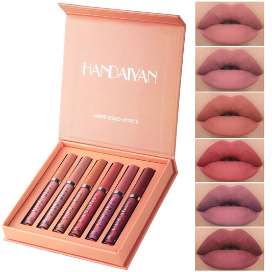 Set of 6 NonStick Cup Liquid lipstick , Long-Lasting Lip