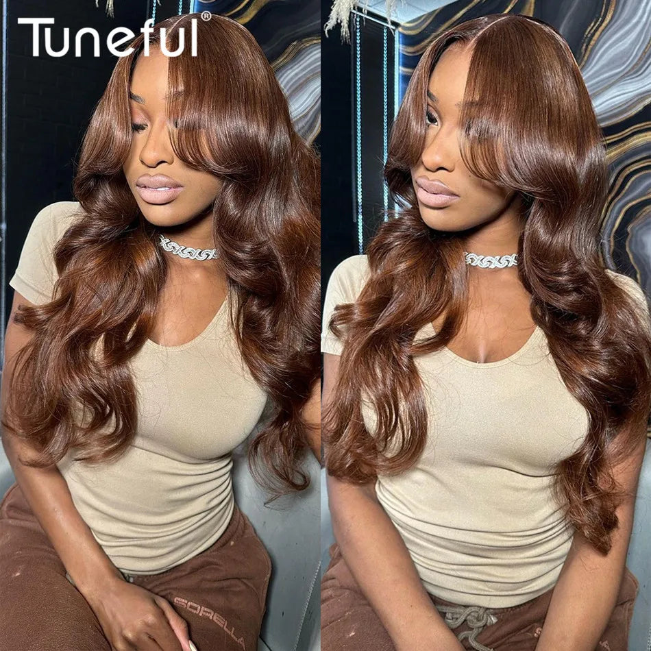 13x6 HD Lace Front Chocolate Brown Fall Sea