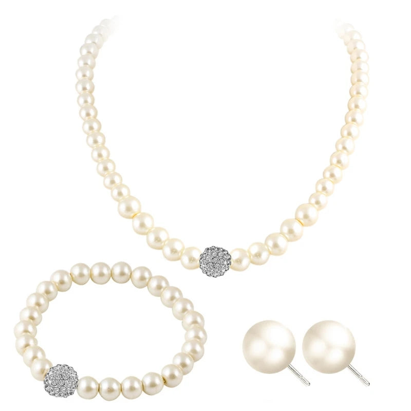 Womens Bride Wedding Jewelry Set Rhinestone