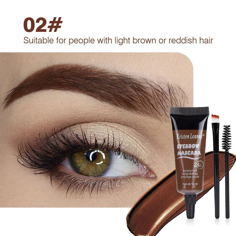 Natural 6 Colors Liquid Dyeing Eyebrow Cream Set Waterproof Durable Brown Tint Eyebrow Henna Mascara Eyebrows Paint Makeup