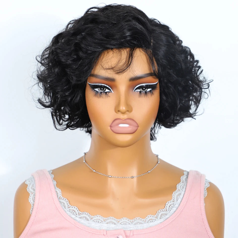 Sleek Bodywave Human Hair Wigs For Women Short Pixie