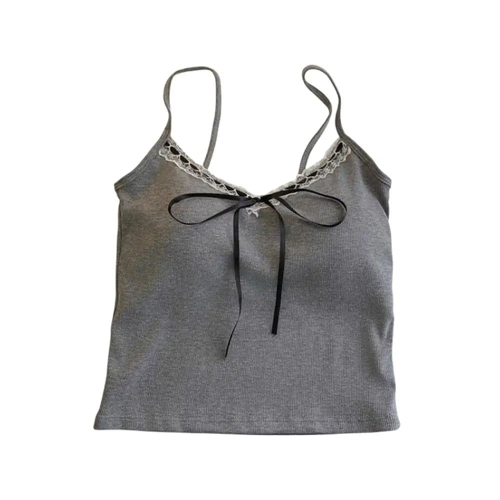 Sling Vest Inner Pad Lace Trim Strap Vest Beautiful Short Style Spicy Girl
