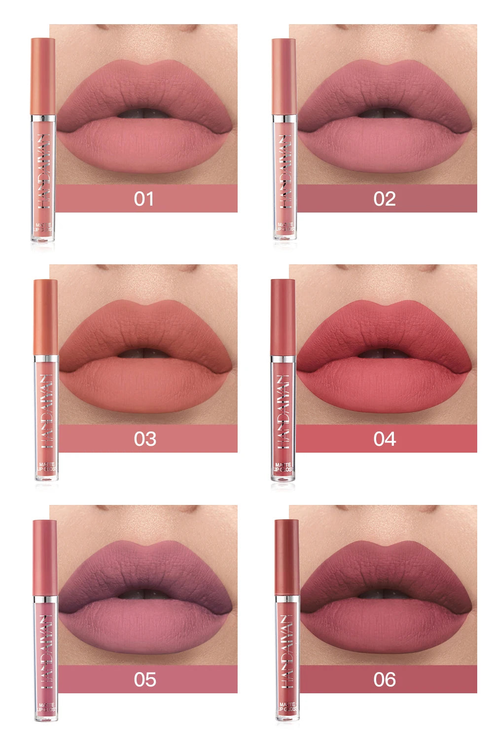 Set of 6 NonStick Cup Liquid lipstick , Long-Lasting Lip
