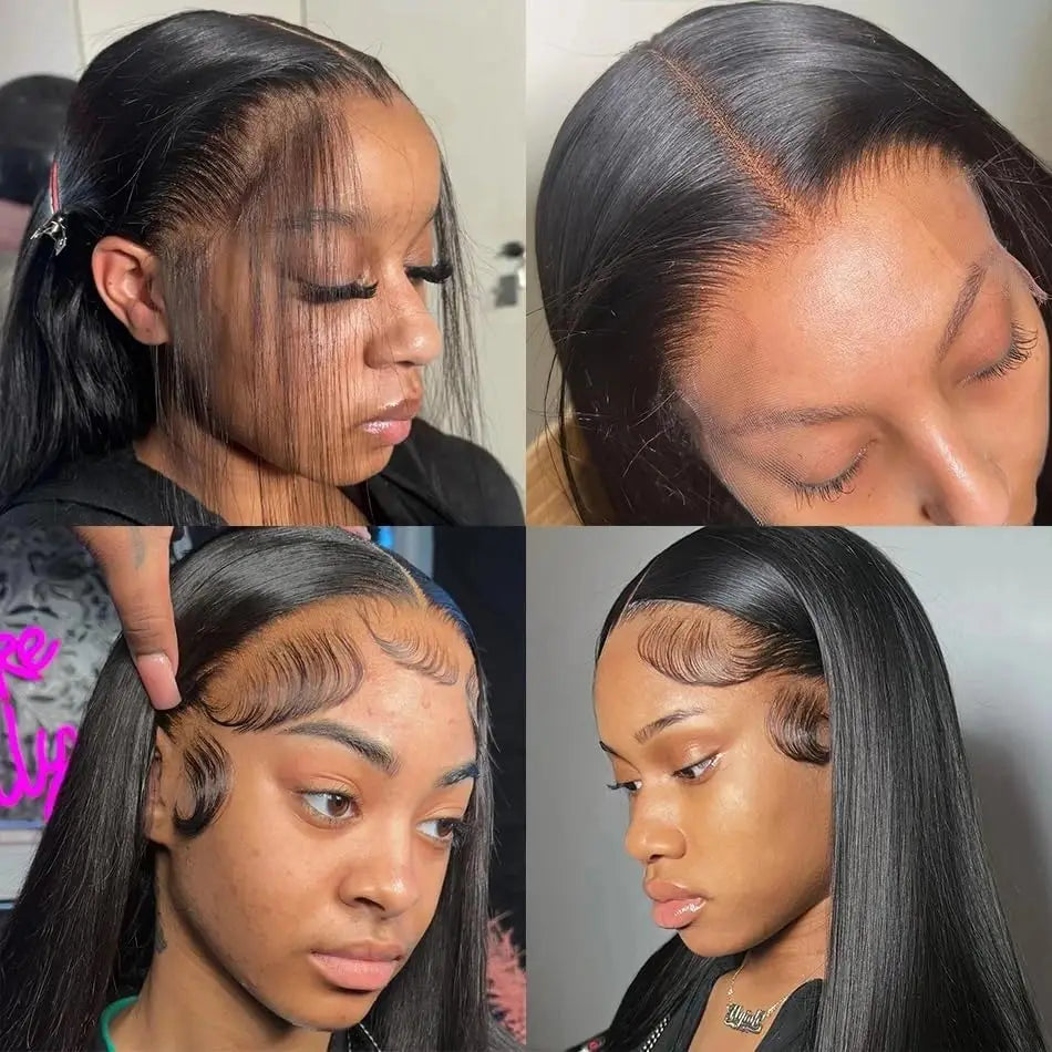 Glueless Bone Straight 4X4 Hd Lace Frontal Wig 13X6 13X4 Black Lace Front Wig Human Hair