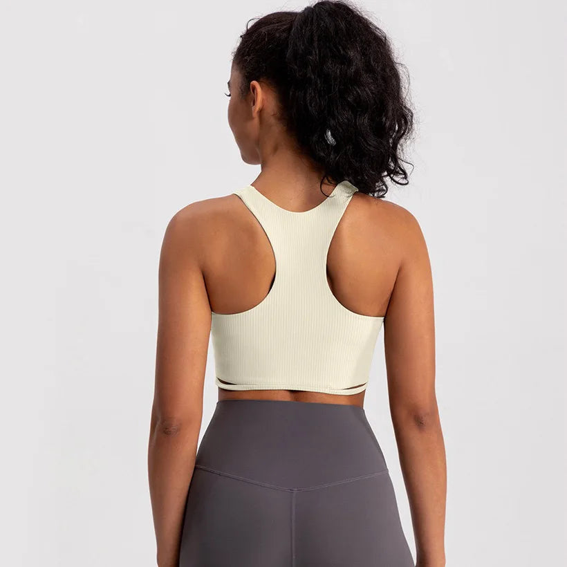 Yoga Tank Top Ribbed Fitness Yoga Underwear Women's Sports