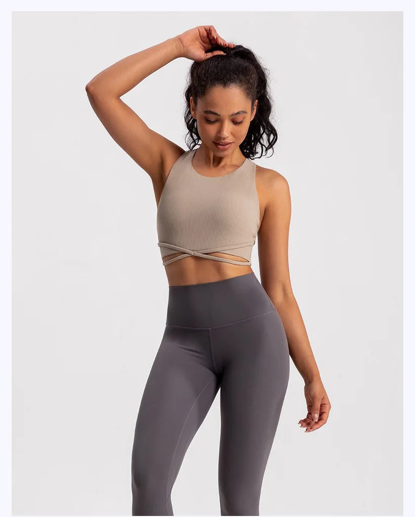 Yoga Tank Top Ribbed Fitness Yoga Underwear Women's Sports