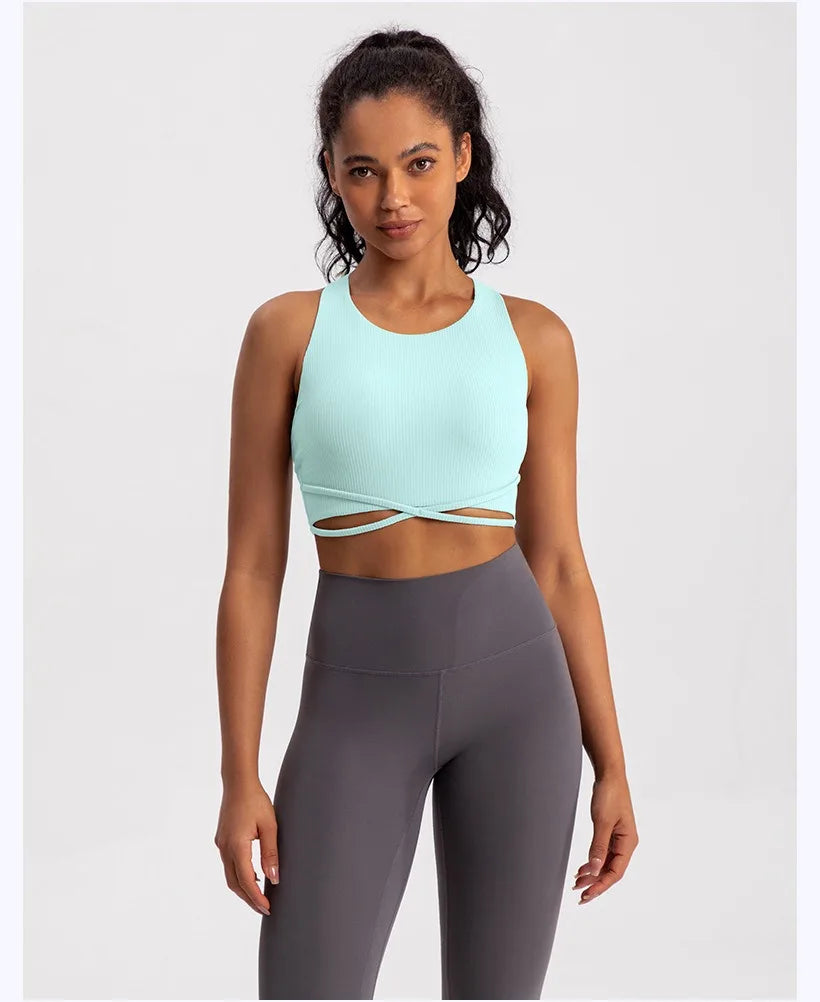 Yoga Tank Top Ribbed Fitness Yoga Underwear Women's Sports