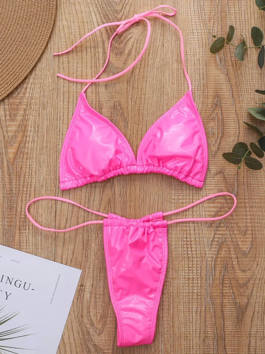 Shiny PU Mini Micro Bikini 2025
