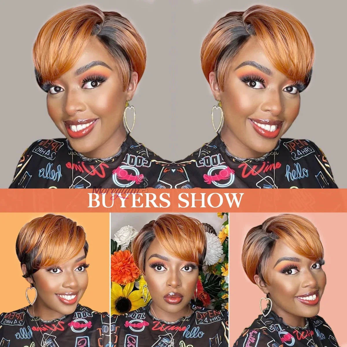 1B 30 Blonde Short Bob Pixie Cut Wig