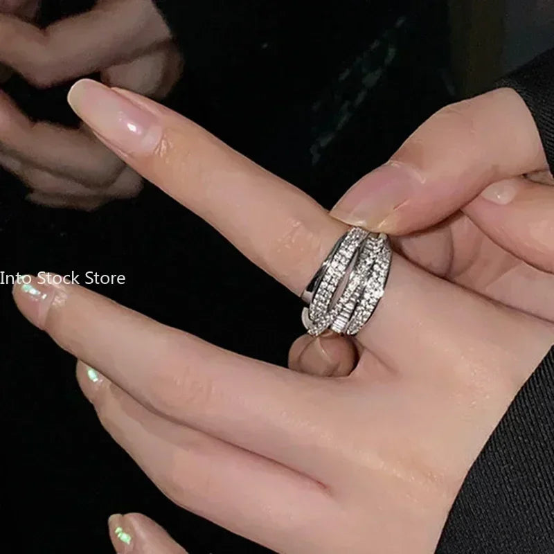 Rhinestone Ring Multi-layer Winding Rings For Women