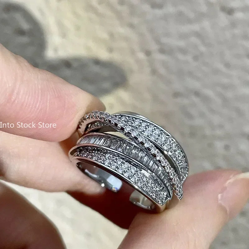 Rhinestone Ring Multi-layer Winding Rings For Women